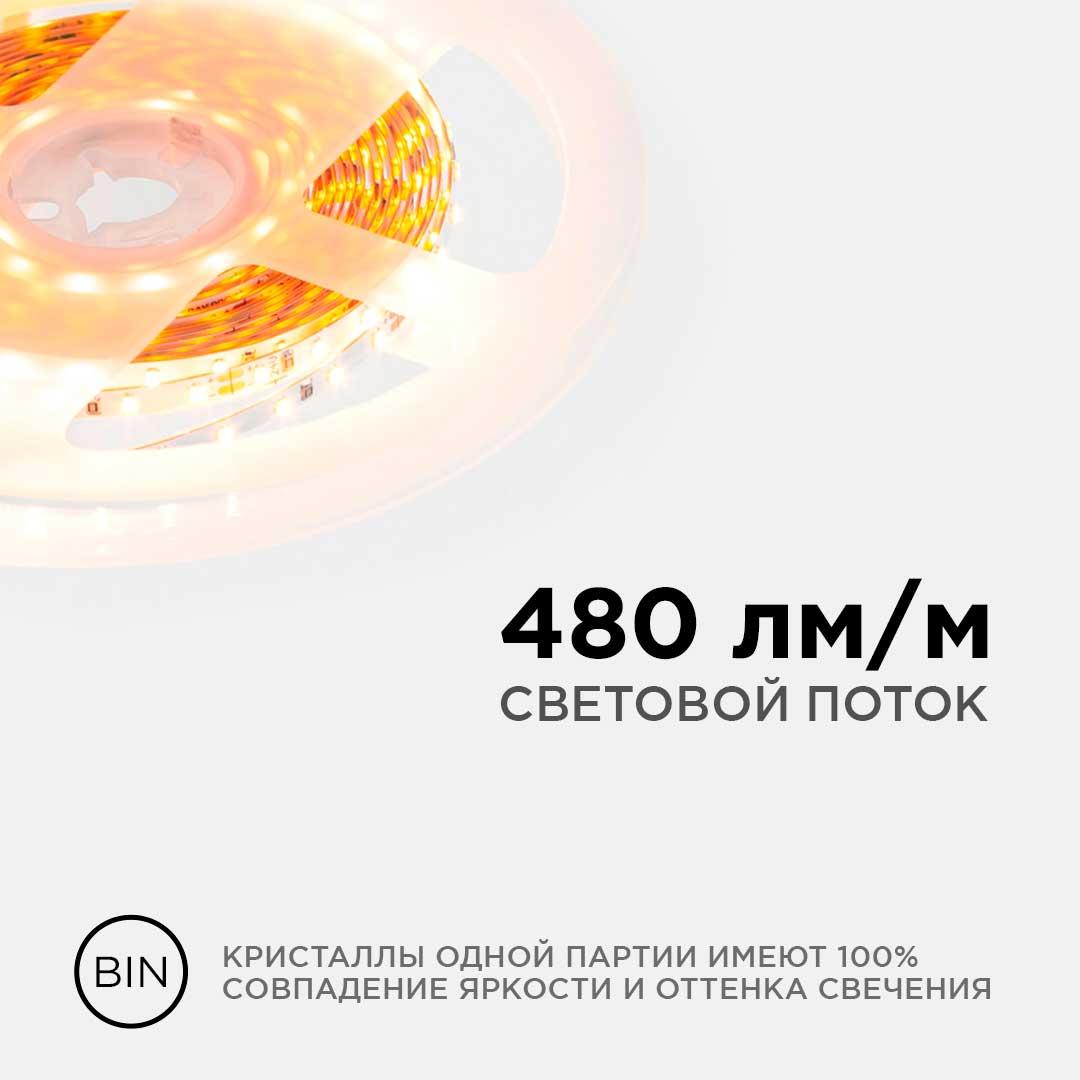 Светодиодная лента 24В, 5,4Вт/м, smd2216, 120д/м, IP20, 480Лм/м, ширина   подложки 4мм, 5м, т/б, 300 - Фото 5