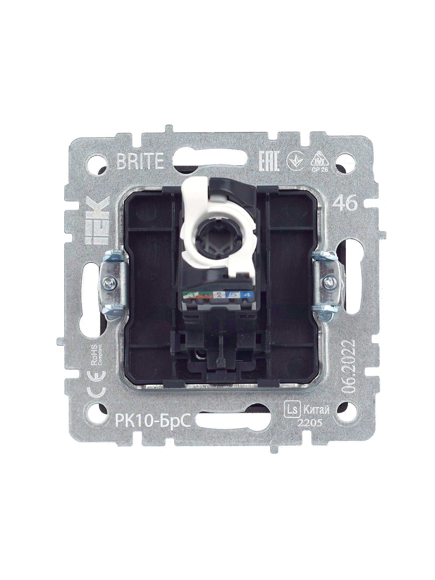 BRITE Розетка компьютерная RJ45 кат.5E РК10-БрС сталь IEK - Фото 6