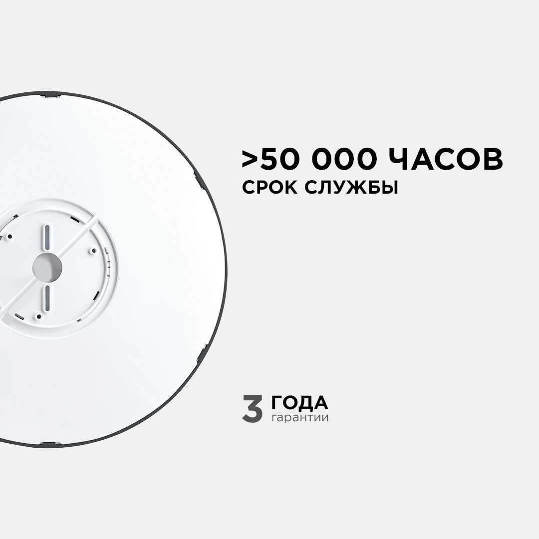 Светильник светодиодный, накладной, SPIN, 38Вт, 230В/50Гц, 3800лм, 4000К, IP40, ø400х25, круг, черны - Фото 9