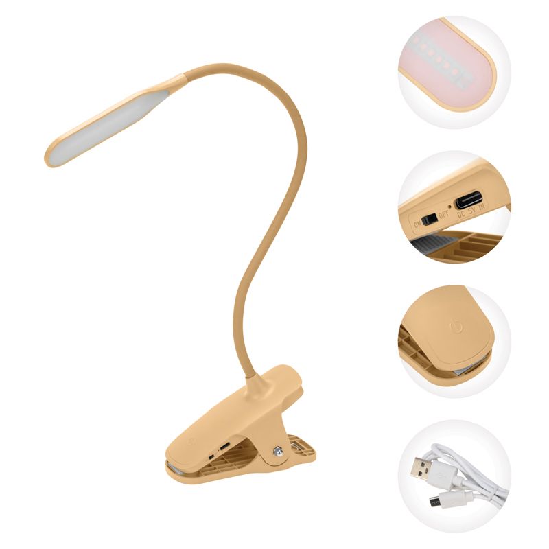Светильник настольный Click 4Вт, LED, 4000К, диммируемый 3 ступени, заряжаемый, на прищепке, кремовый REXANT - Фото 3
