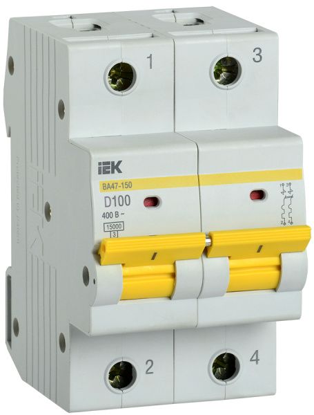 KARAT Автоматический выключатель ВА47-150 2P D 100А 15кА IEK