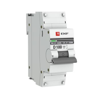 Авт. выкл. 1P 100А (D) 10kA ВА 47-100M без тепл. расцепит. EKF PROxima