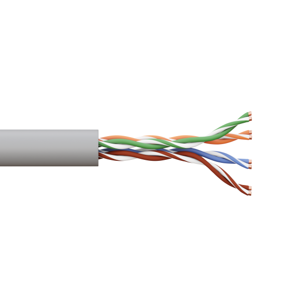 Витая пара TERACOM Cat.5E U/UTP 4 п. solid PVC сер. (305м)