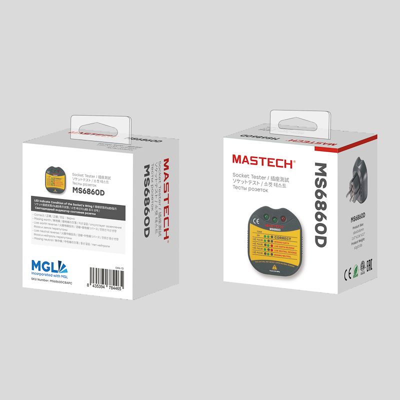 Тестер розеток MS6860D MASTECH - Фото 3