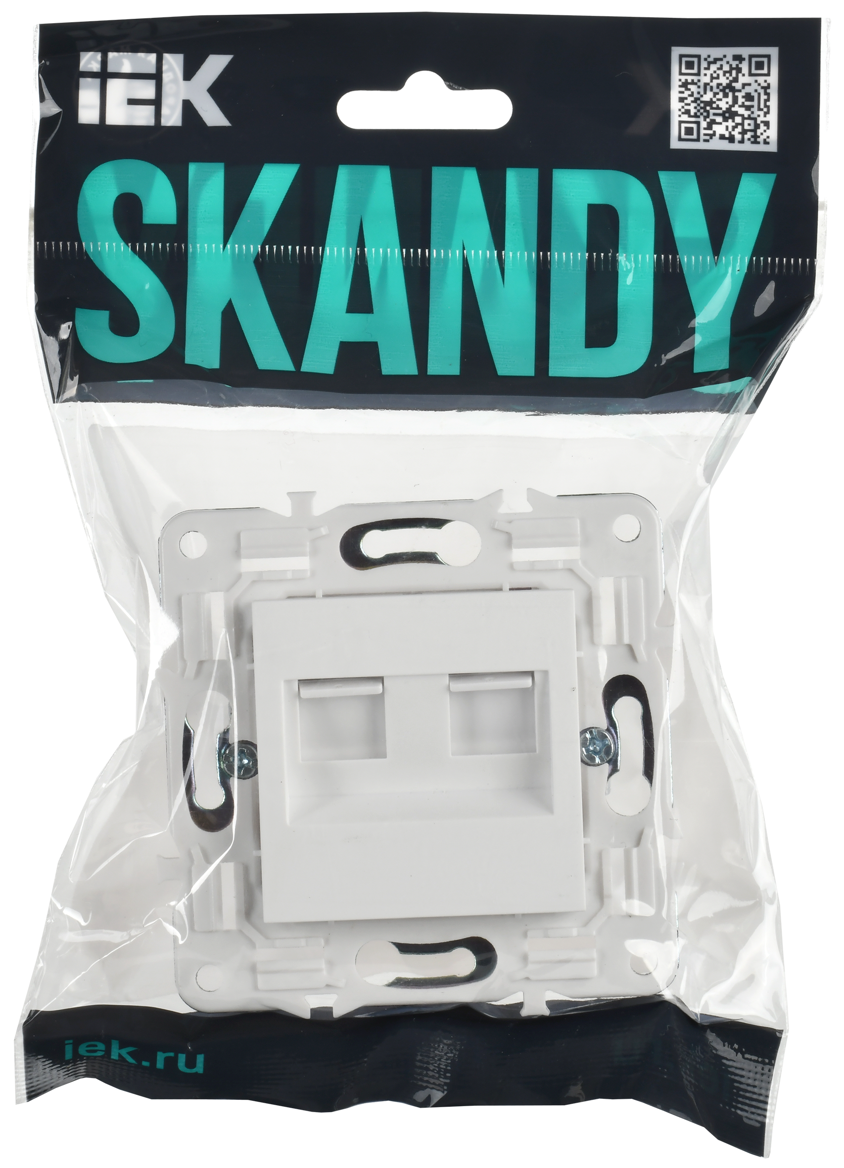 SKANDY Розетка компьютерная двойная RJ45 кат.5E SK-K03W арктический белый IEK - Фото 2