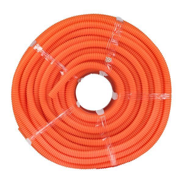 Труба гофр. ПНД тяж. с протяжкой d20 мм (100 м) оранж. EKF-Plast - Фото 2