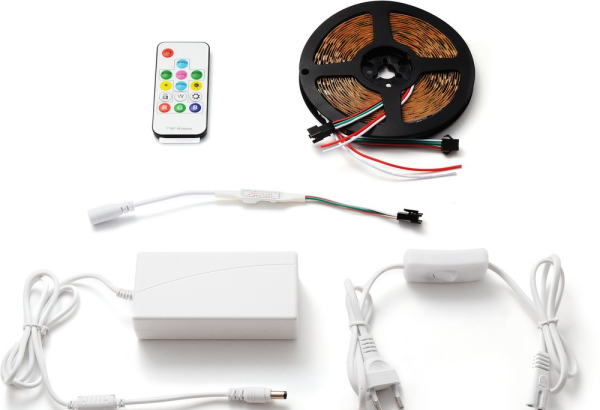 Комплект цифровой светодиодной ленты smd5050 60д/м 12В IP20 5м RGB  Apeyron