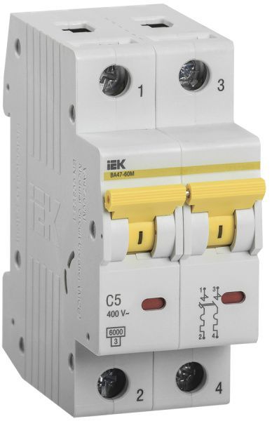 Выключатель автоматический ВА47-60 2Р 5А 6кА С IEK
