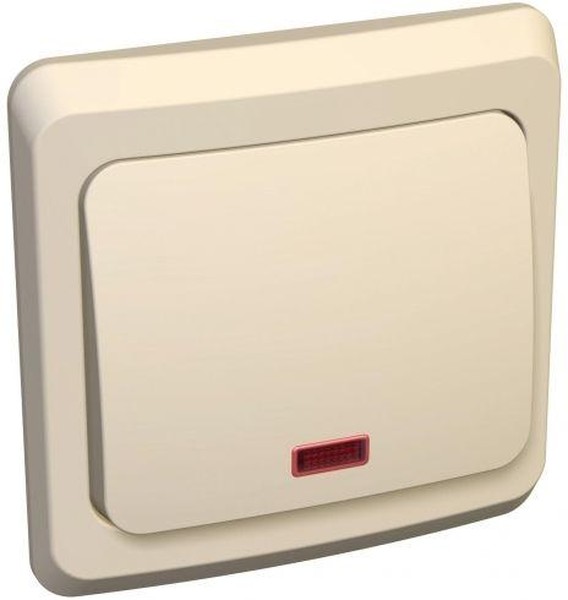 Выключатель 1-кл. СП Этюд 10А IP20 с подсветкой крем. SE BC10-005K - Фото 2