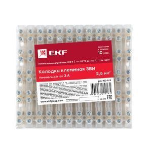 Колодка клеммная полиэтилен 0,5-2,5(4) мм2 3А 12 секций EKF - Фото 5