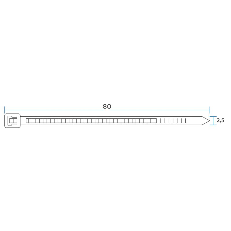 Стяжка кабельная нейлоновая 80x2,5мм, черная (25 шт/уп) REXANT - Фото 3