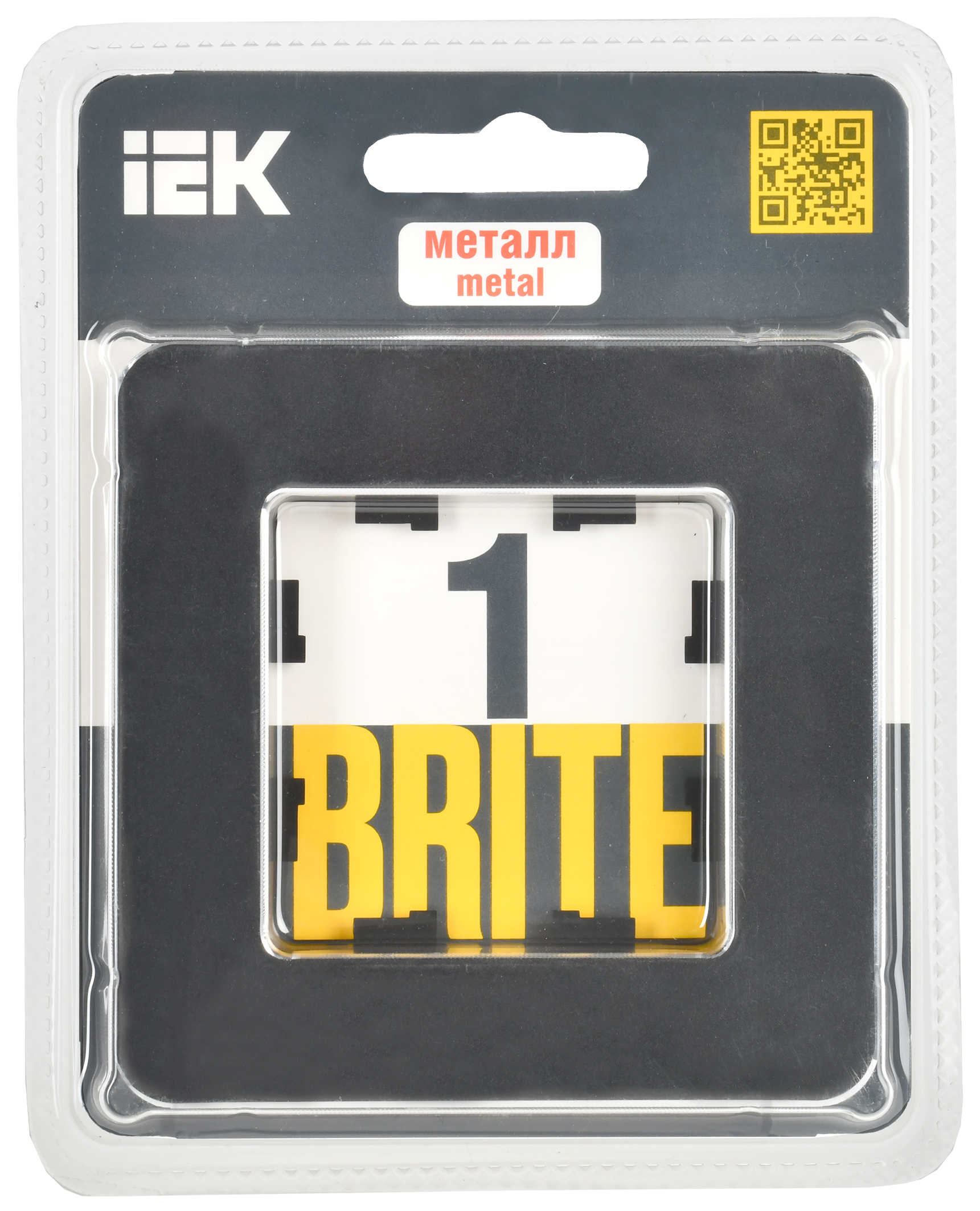 BRITE Рамка 1-местная РУ-1-1-Бр металл черный RE IEK - Фото 2
