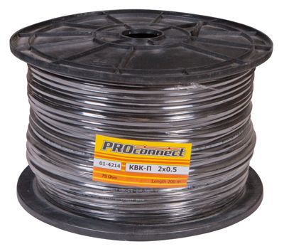 Кабель КВК-П-2 +2x0,50 мм² (Cu/Cu) черный, 200 м, PROconnect - Фото 2