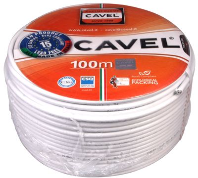 Кабель коаксиальный DG-113, Cu/Al/CuSn, 75%, 75Ом, 100м, INDOOR, белый CAVEL - Фото 2