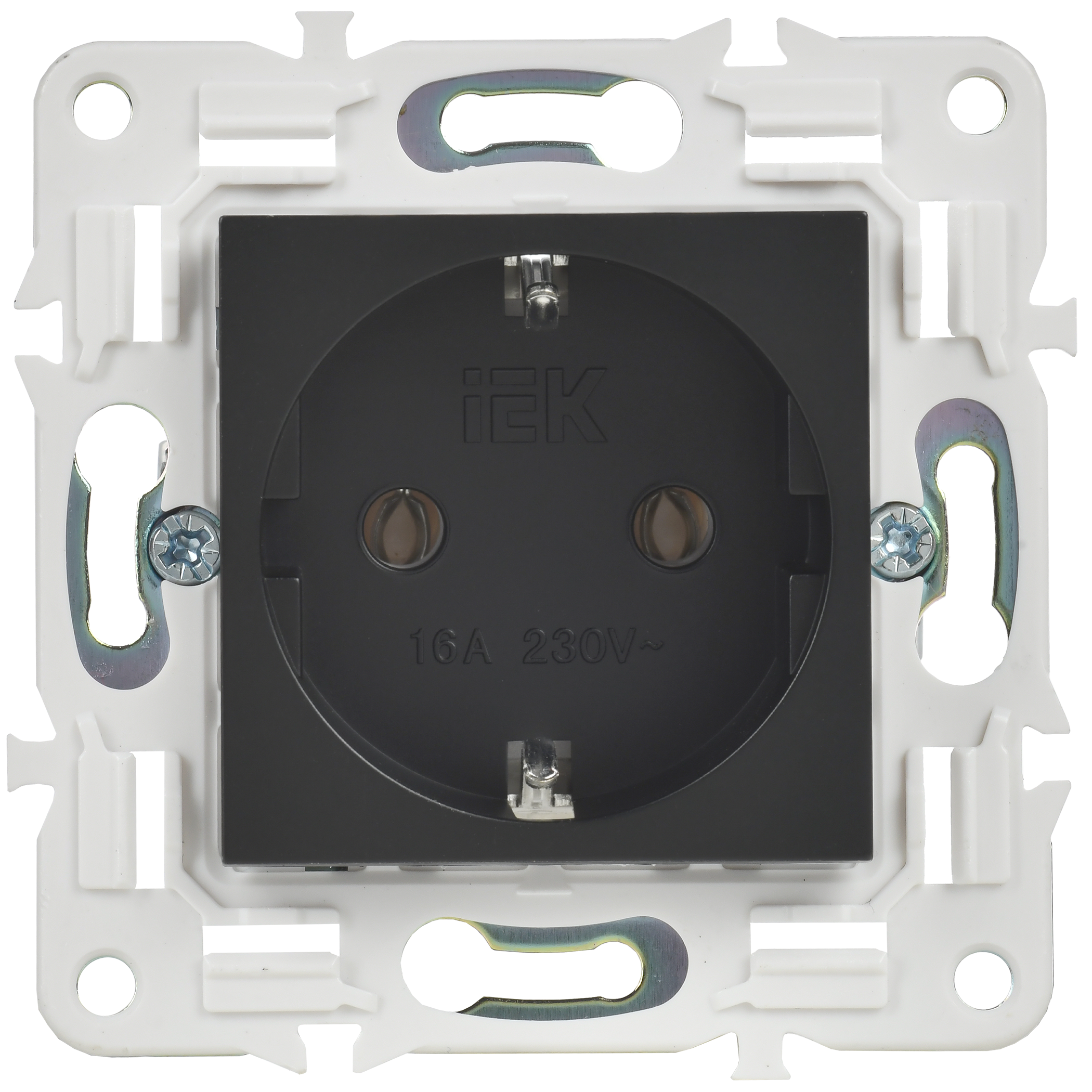 SKANDY Розетка с заземлением без защитных шторок 16А SK-R05Bl черный IEK - Фото 4