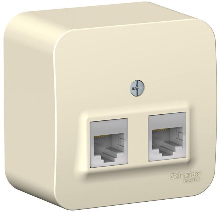 Розетка компьютерная 2-м ОП Blanca RJ45 кат.5E с изолир. пластиной молочн. SE BLNIA045452