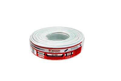 Кабель коаксиальный SAT 703B, 75Ом, Cu/Al/Cu, 75%, 50м, INDOOR, белый REXANT - Фото 2