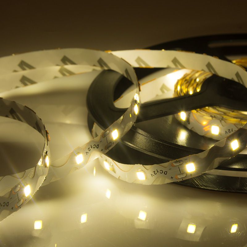 Лента светодиодная 12В, SMD2835, 60 LED/м, 3000К, 6мм, 5м, S-образная плата, IP20 LAMPER