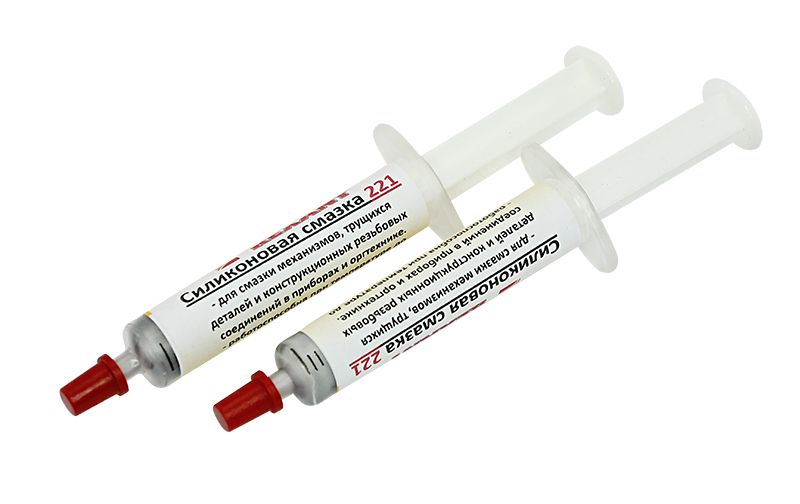 Смазка силиконовая термостойкая, модель 221, до +350°C, 2мл, шприц REXANT