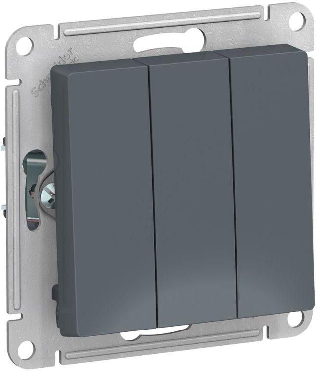 Выключатель 3-кл. СП AtlasDesign 10А IP20 (сх. 1+1+1) 10AX механизм грифель SE ATN000731