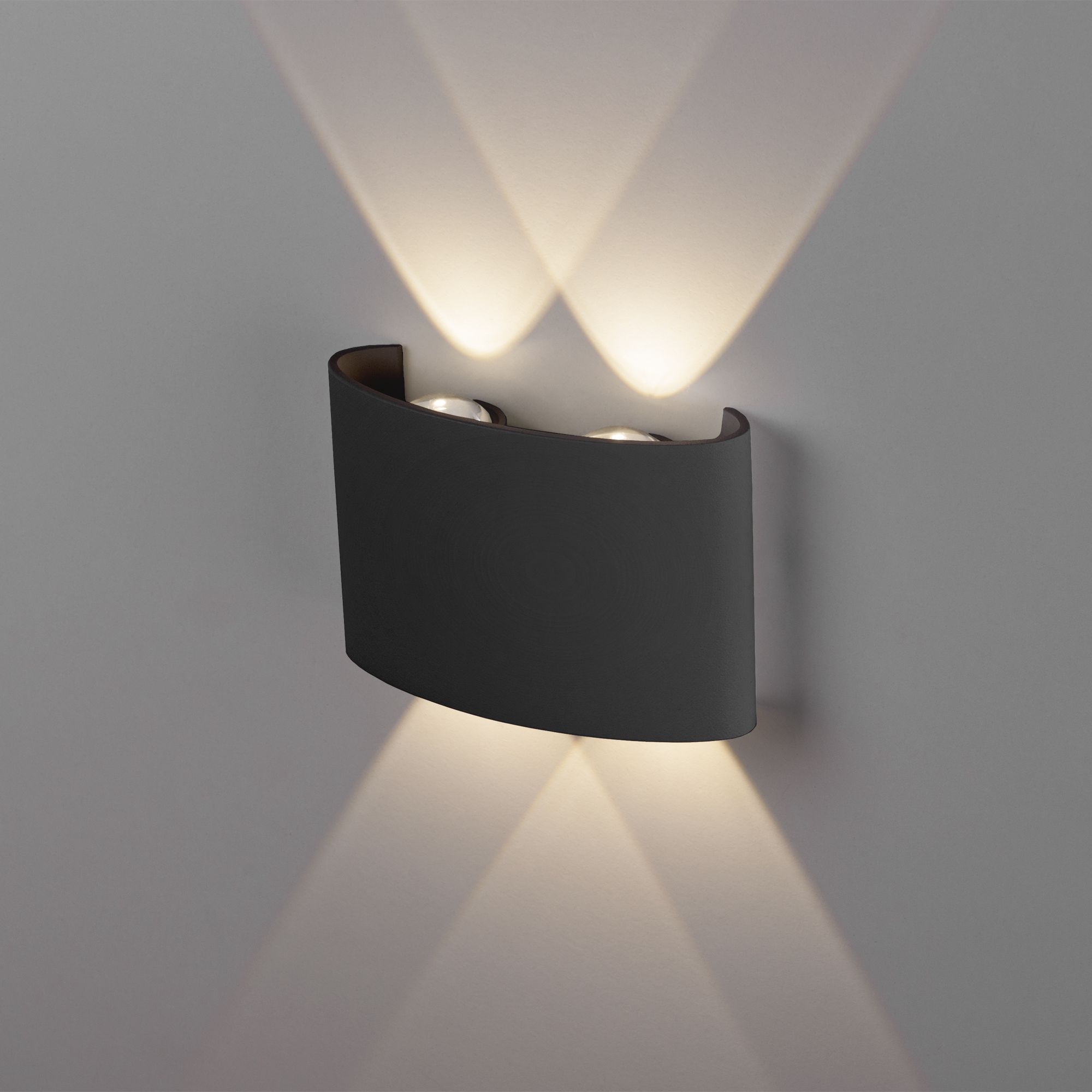 Светильник светодиодный уличный настенный TWINKY DOUBLE черный 1555 TECHNO LED  черный Elektrostanda - Фото 2