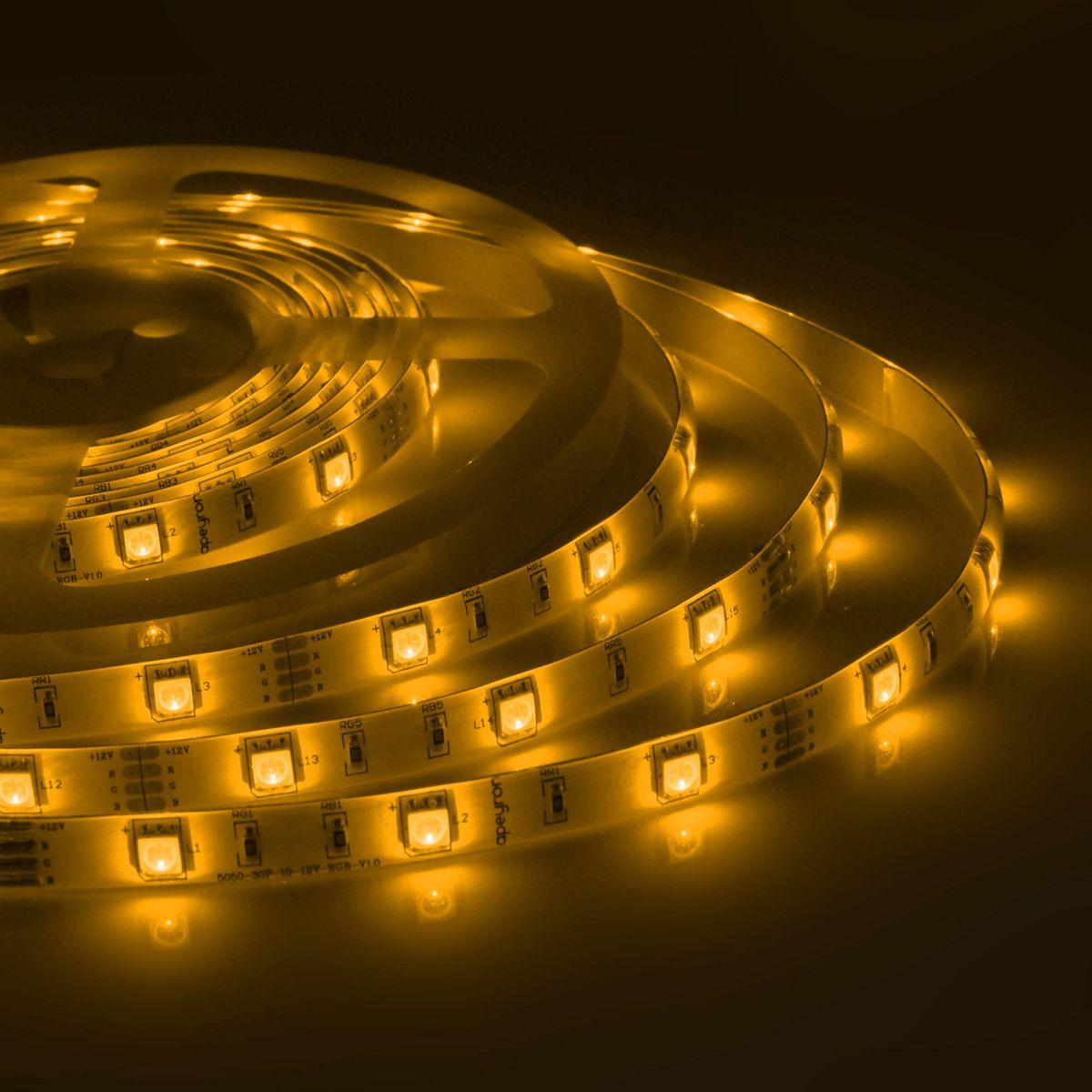 Комплект светодиодной ленты smd5050 30д/м 12В IP65 5м RGB Apeyron - Фото 29