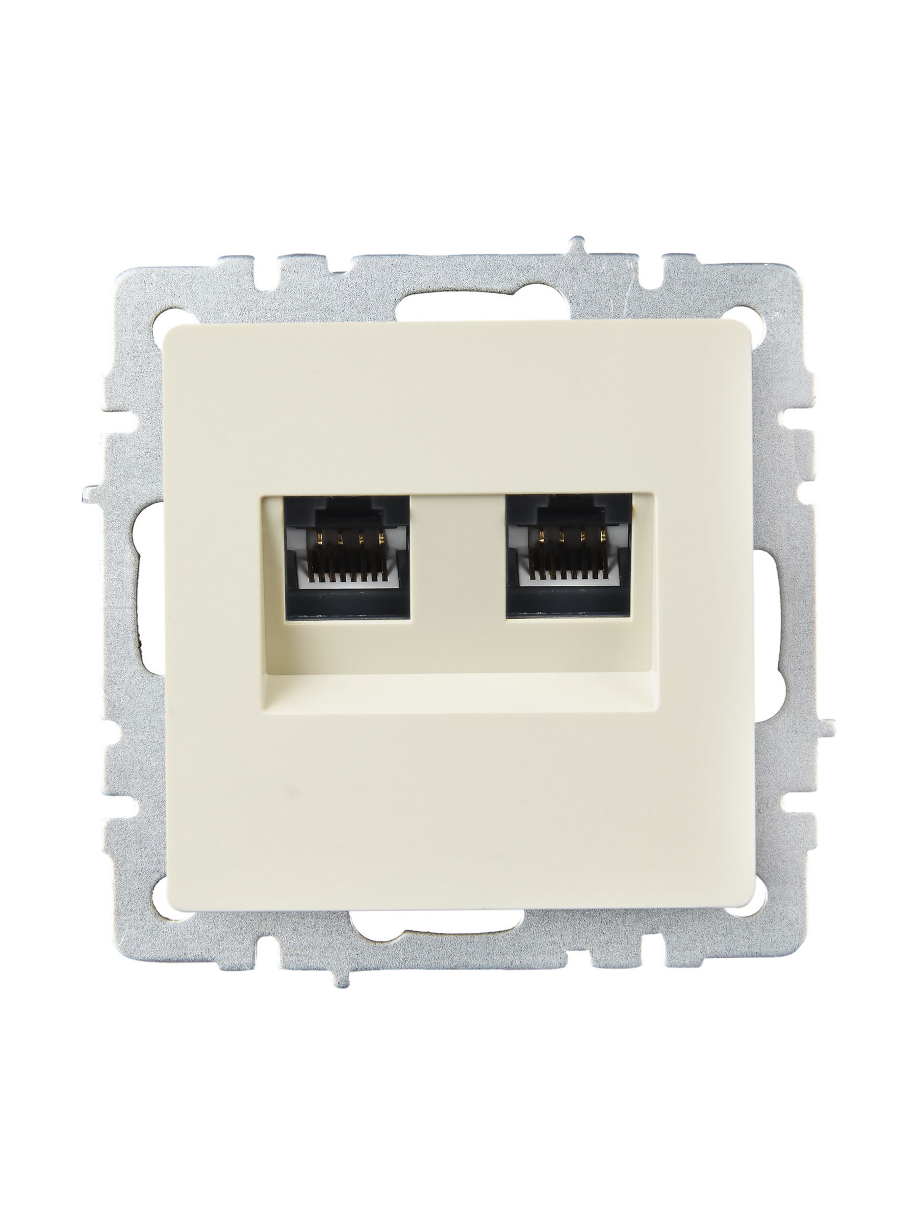 BRITE Розетка компьютерная двойная RJ45 кат.6 РК11-2-БрКр бежевый IEK - Фото 3