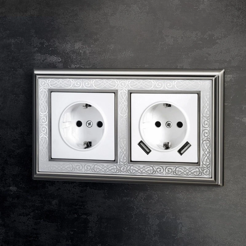 Розетка с заземлением, шторками и USB тип A+C (белый) Werkel - Фото 13