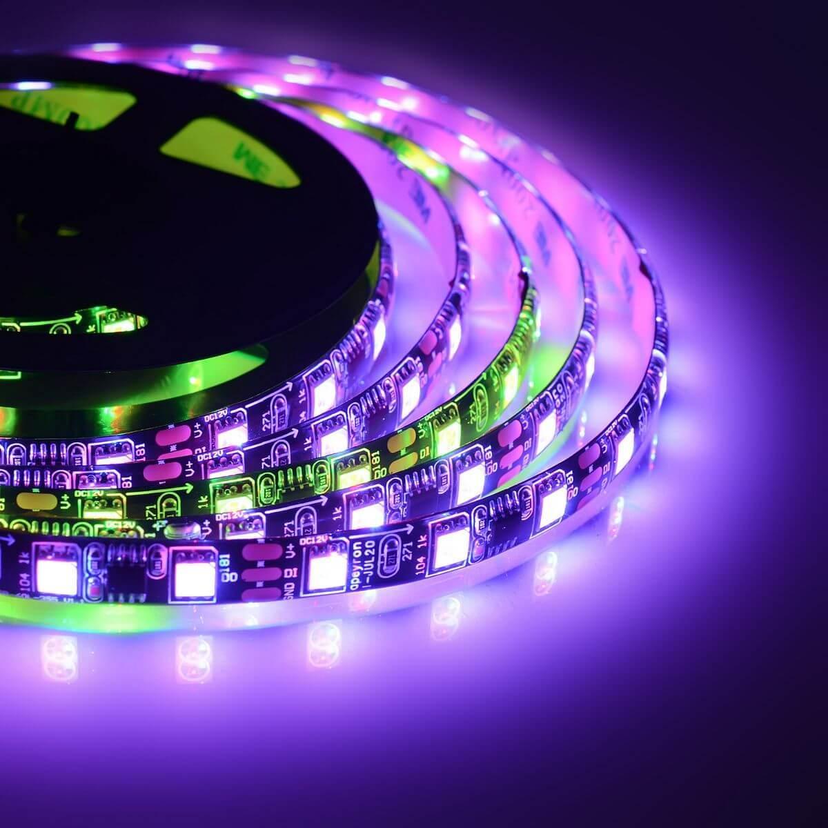 Комплект цифровой светодиодной ленты smd5050 60д/м 12В IP65 5м RGB Apeyron