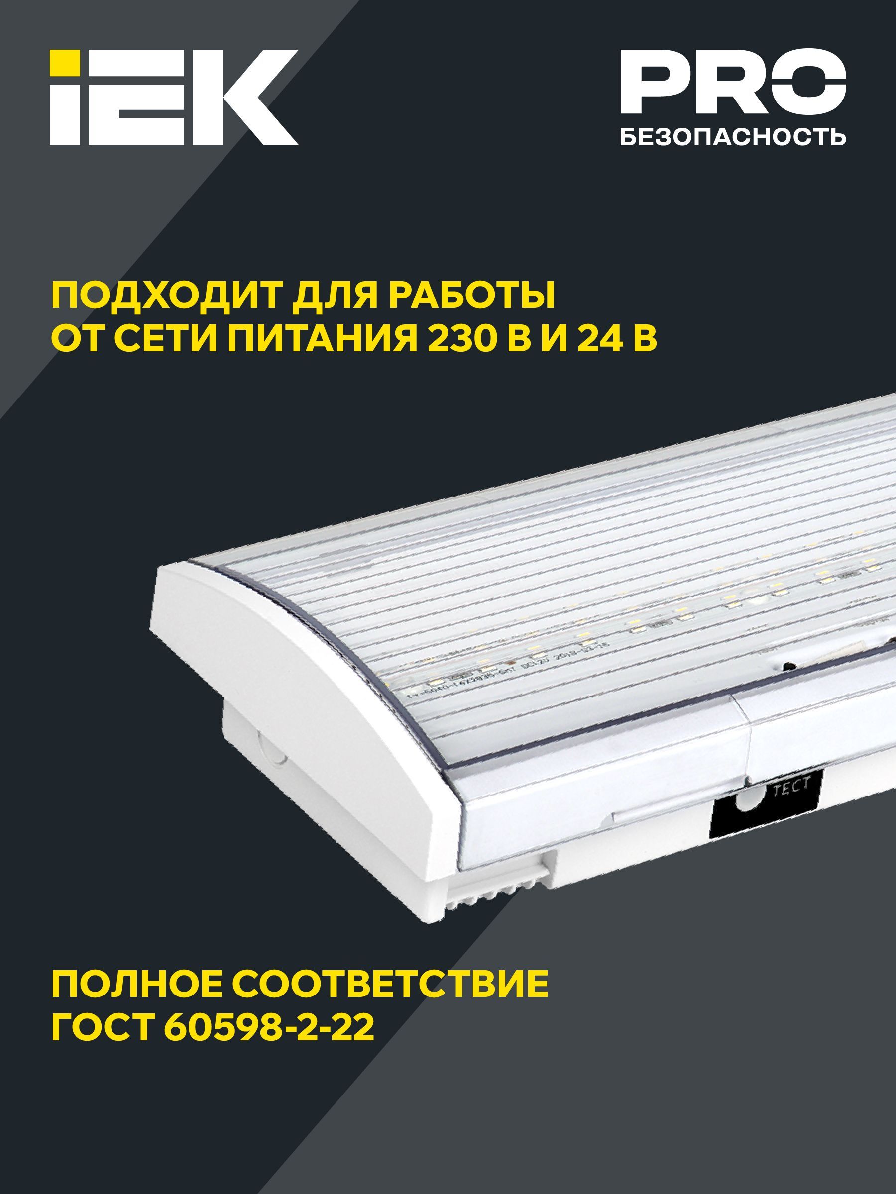 Светильник аварийный ДПА 5040-1 постоянный 1ч IP54 IEK - Фото 4