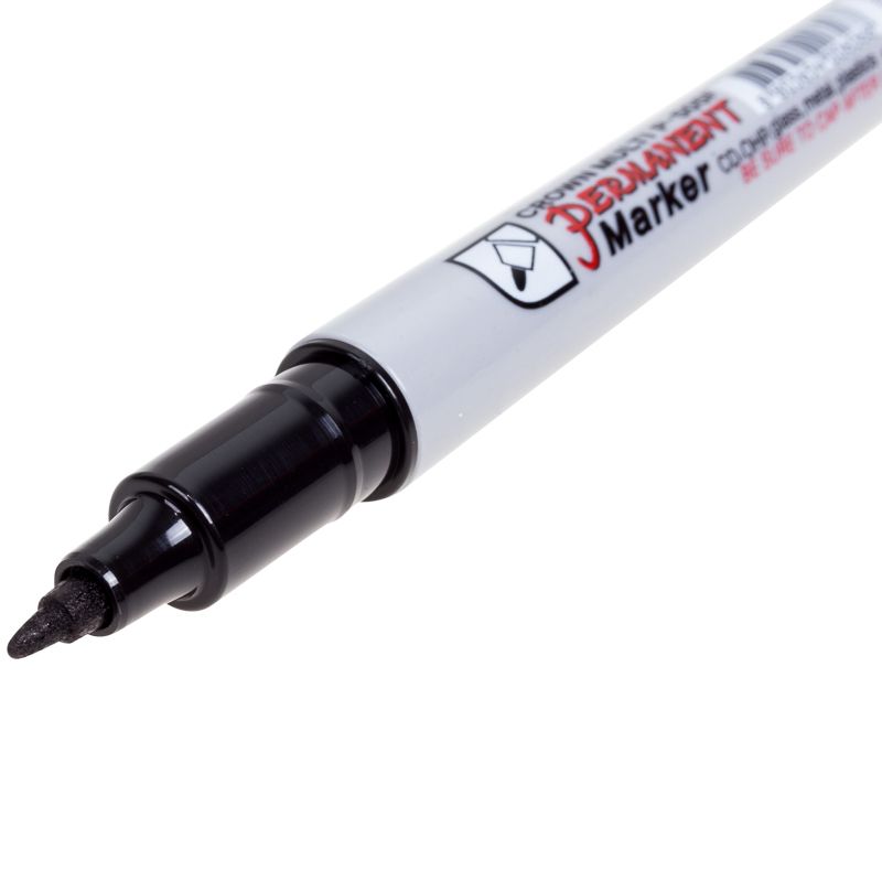 Маркер перманентный Multi Marker Super Slim 1мм, черный, пулевидный Crown - Фото 5