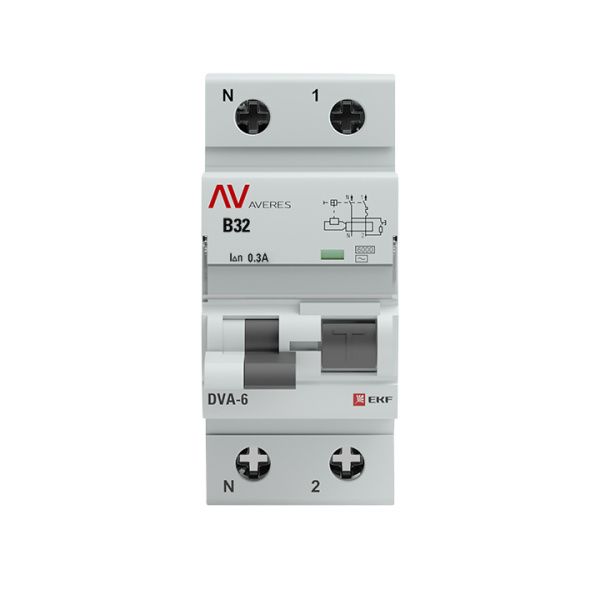DVA-6 1P+N 32А (B) 300мА (AC) 6кА EKF AVERES