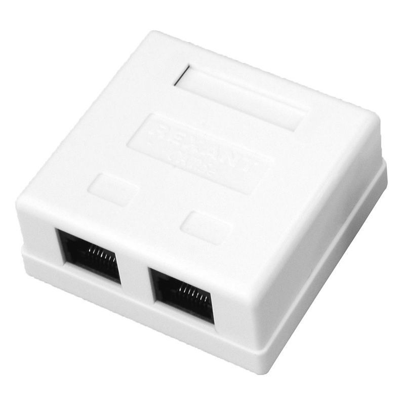 Розетка компьютерная внешняя 2-порта, UTP RJ-45 (8P8C), CAT 5e REXANT 03-0151