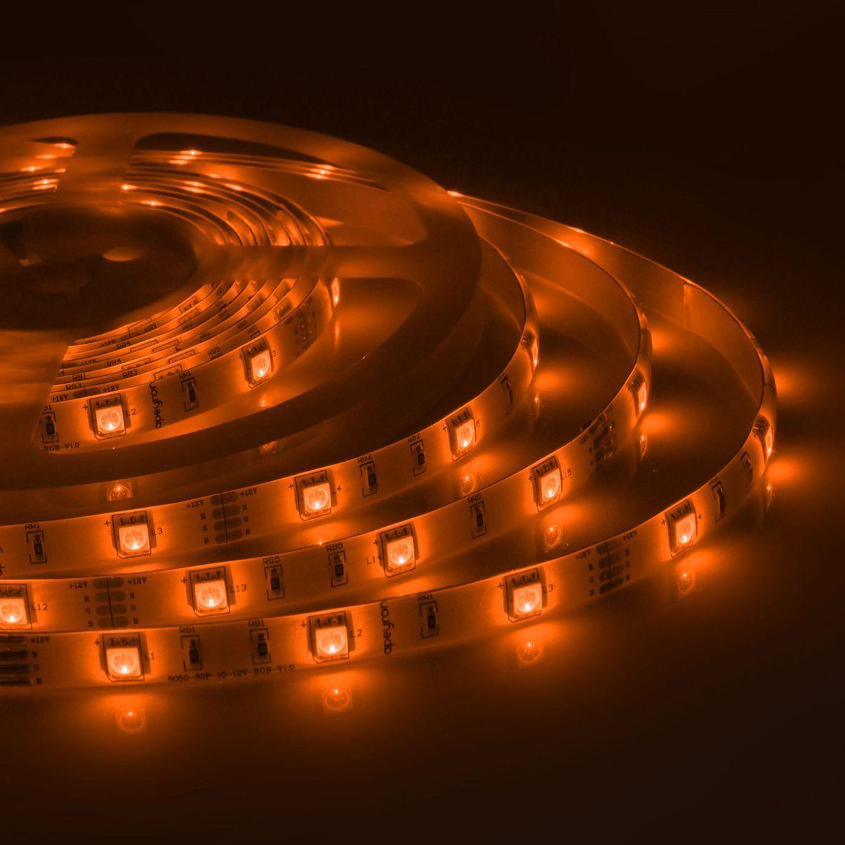 Комплект светодиодной ленты smd5050 30д/м 12В IP65 5м RGB Apeyron - Фото 32