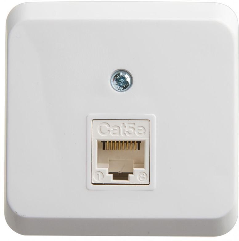 Розетка компьютерная ОП Этюд RJ45 кат.5E бел. SE KOMA-001B