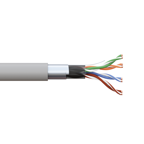 Витая пара TERACOM PRO Cat.5E F/UTP 4 п. solid 24AWG PVC сер. (305м)