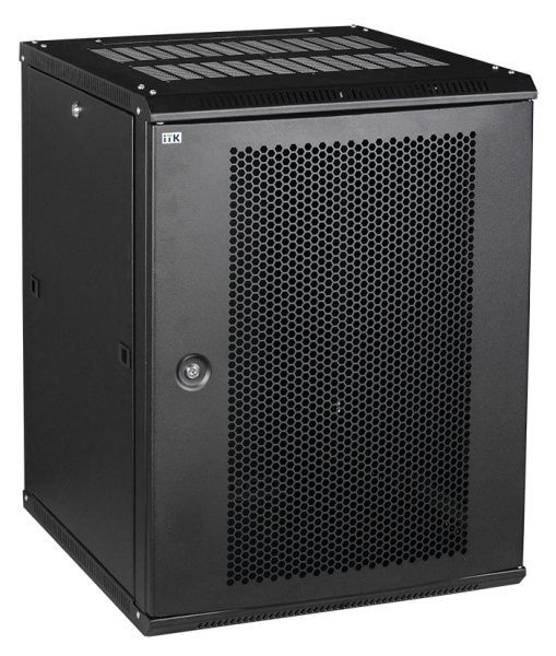 ITK Шкаф настенный LINEA W 15U 600х600мм дверь перфорированная RAL 9005 для высокоскоростной передачи