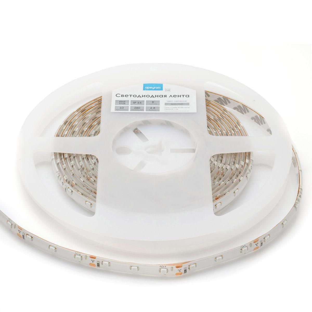 Лента светодиодная СТ smd3528 60д/м 12В IP65 5м желтый Apeyron - Фото 17