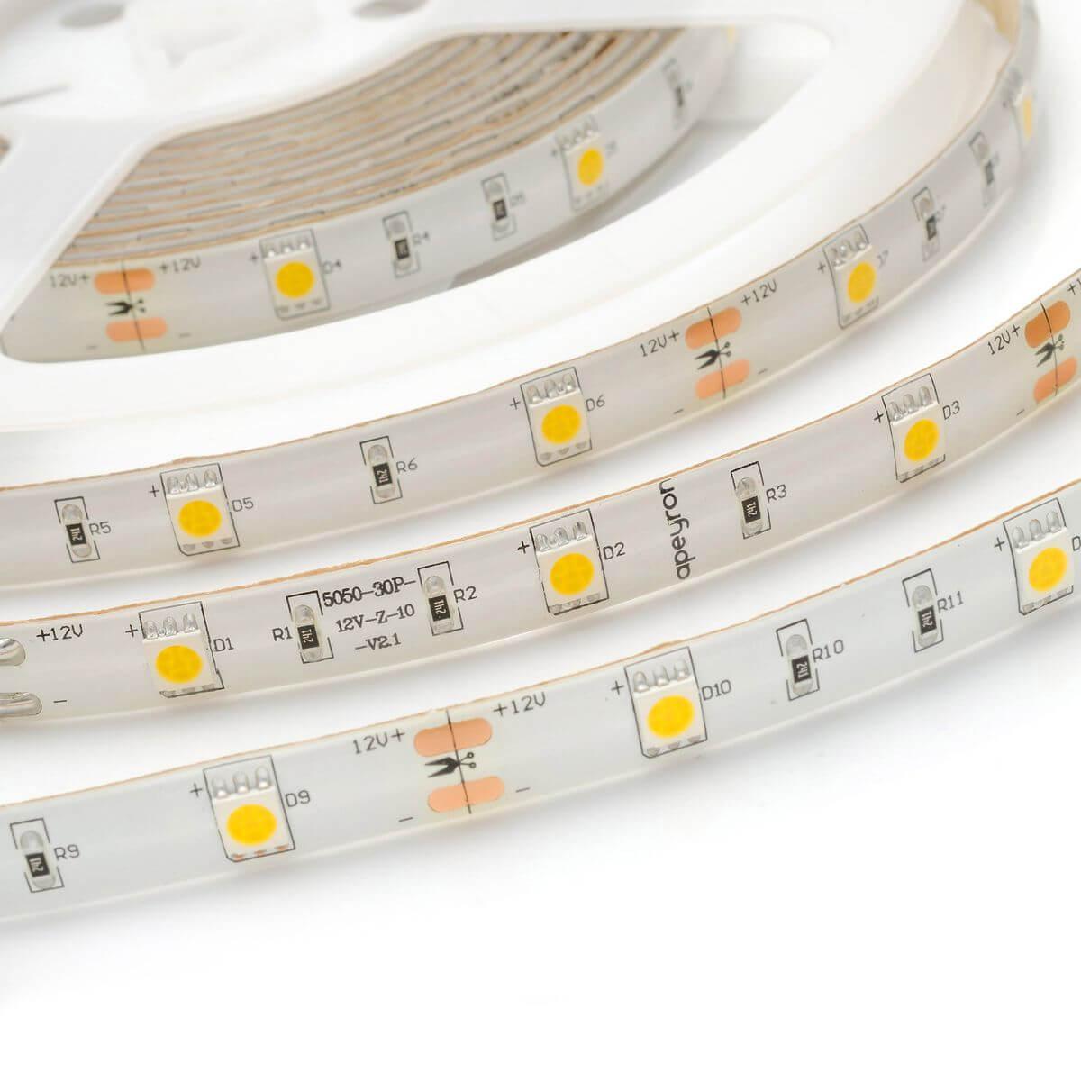Лента светодиодная СТ smd5050 30д/м 12В 4000К IP65 5м Apeyron - Фото 4