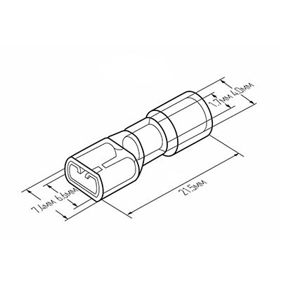 Клемма плоская полностью изолированная термоусаживаемая РПи-м-т 1.5-(6.3)/РпИм-т 1,25-7-0,8 гнездо 6.6 мм 0.5-1.5 мм² красный REXANT - Фото 3