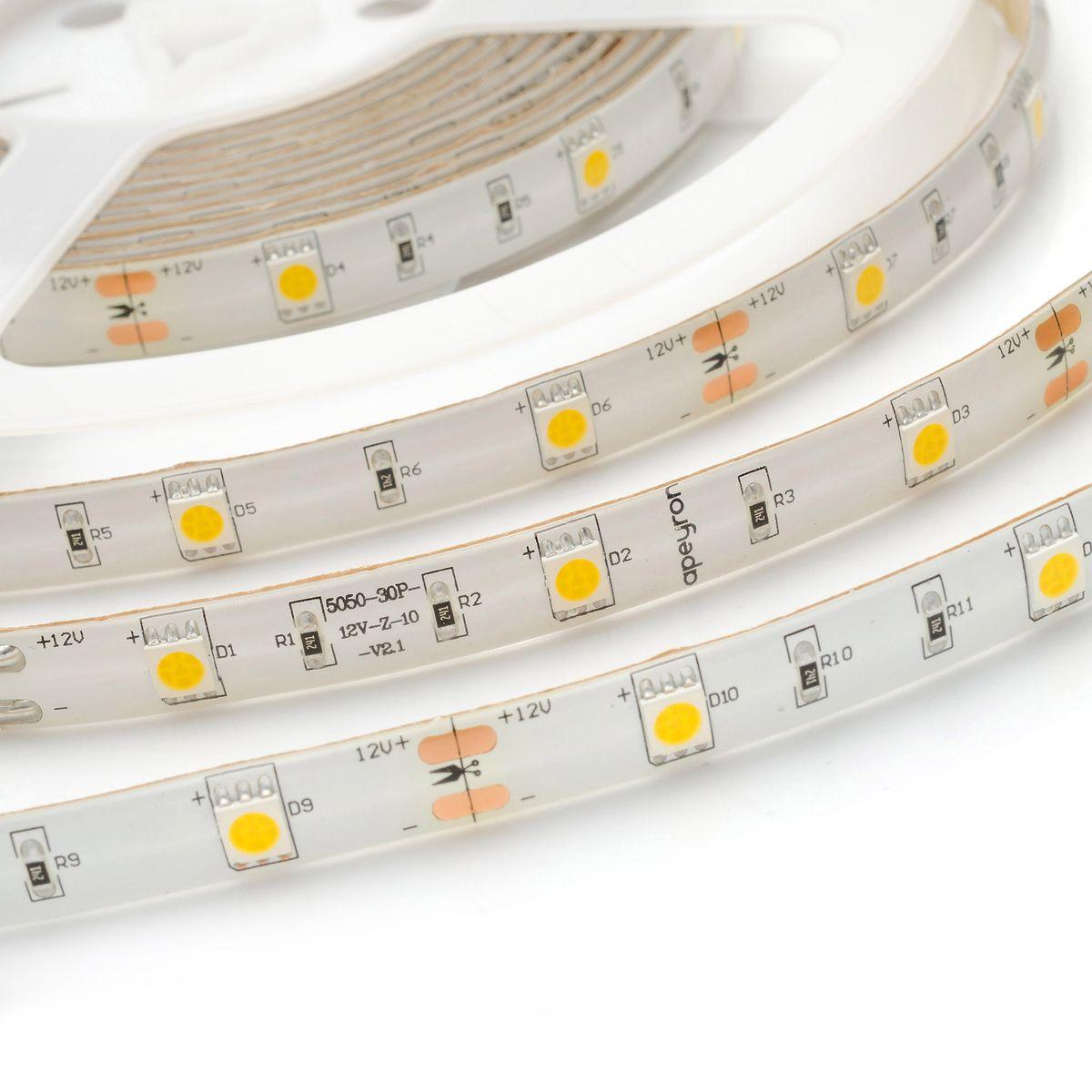 Комплект светодиодной ленты smd5050 30д/м 12В 3000K IP65 5м Apeyron - Фото 19