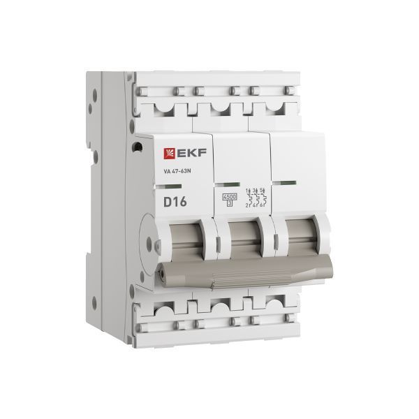 Авт. выкл. 3P 16А (D) 4,5kA ВА 47-63N EKF PROxima M634316D