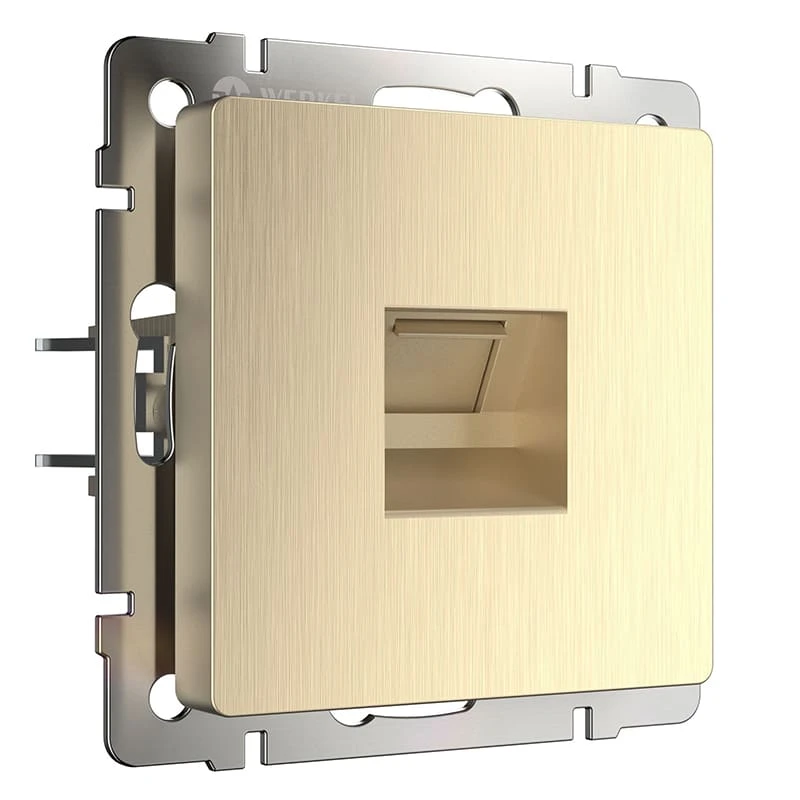 Розетка Ethernet RJ-45 (шампань рифленый) Werkel
