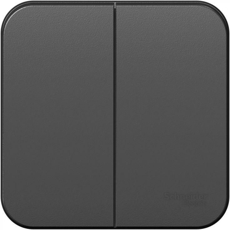 Выключатель 2-кл. ОП Blanca 10А IP20 (сх. 5) 250В с изолир. пластиной антрацит SE BLNVA105016