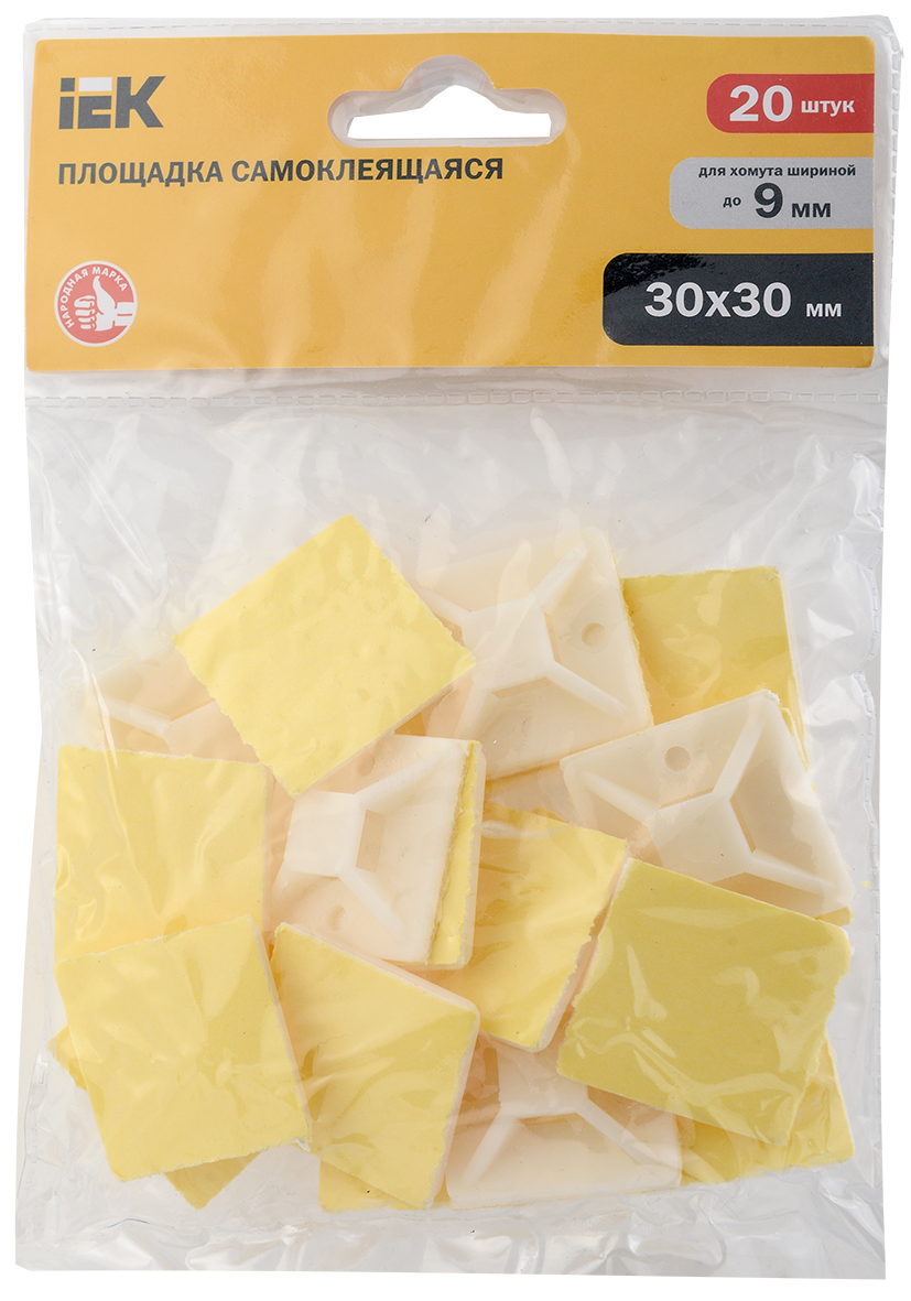 Площадка самоклеящаяся 30х30 белая под хомуты (20шт) IEK - Фото 2
