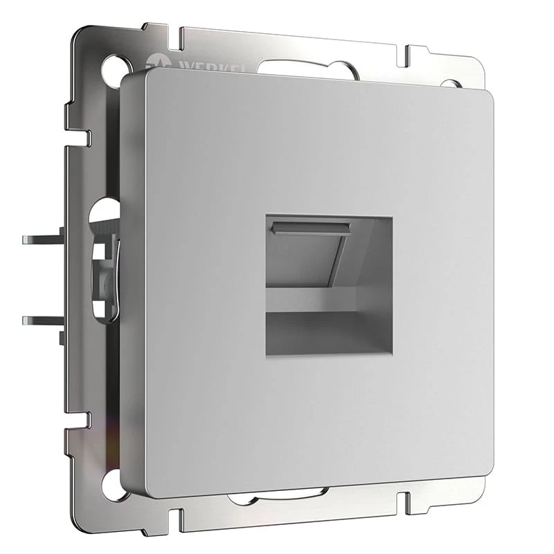 Телефонная розетка RJ-11 (серебряный) Werkel