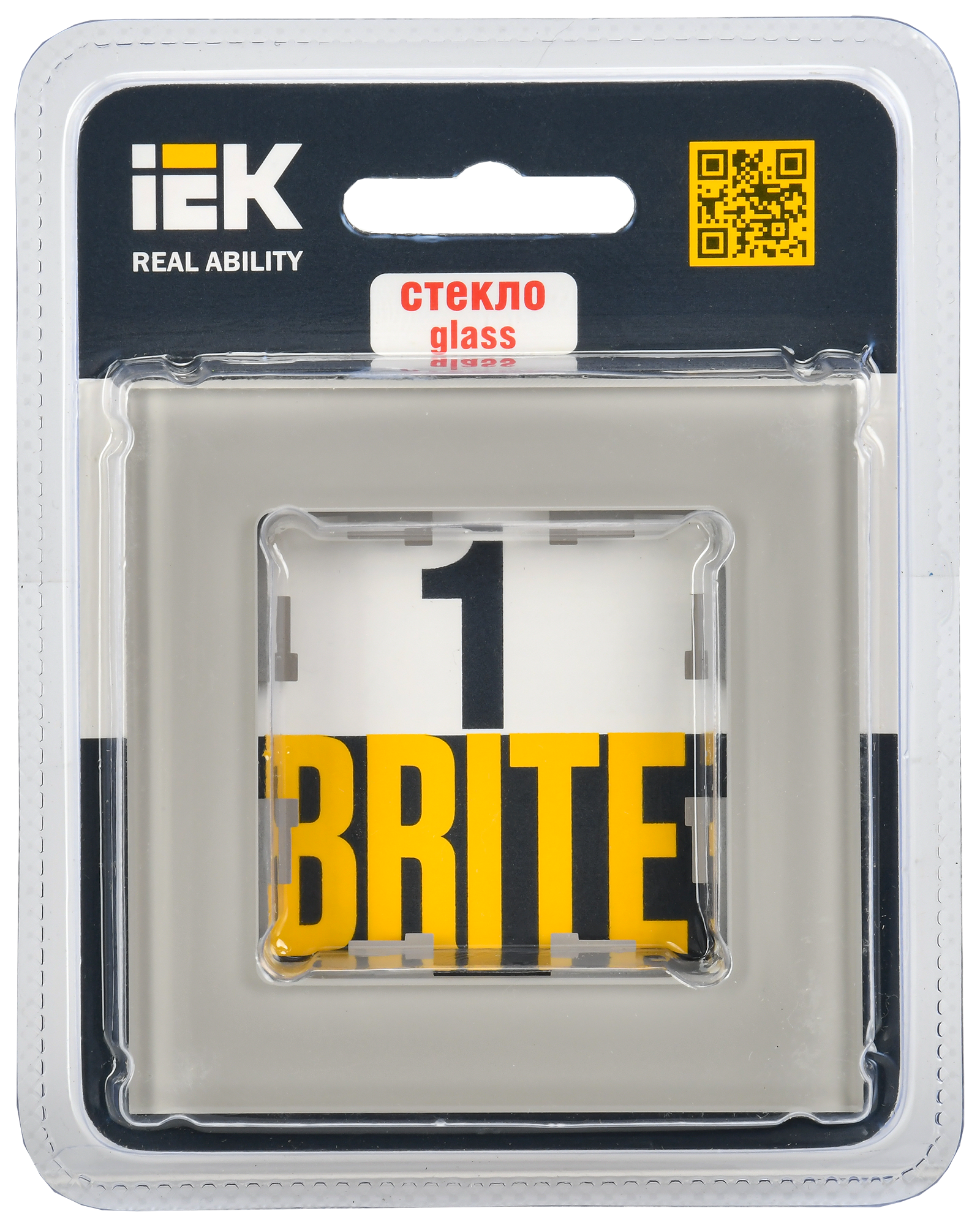 BRITE Рамка 1 -местная РУ-1-2-БрД стекло дымчатый IEK - Фото 2