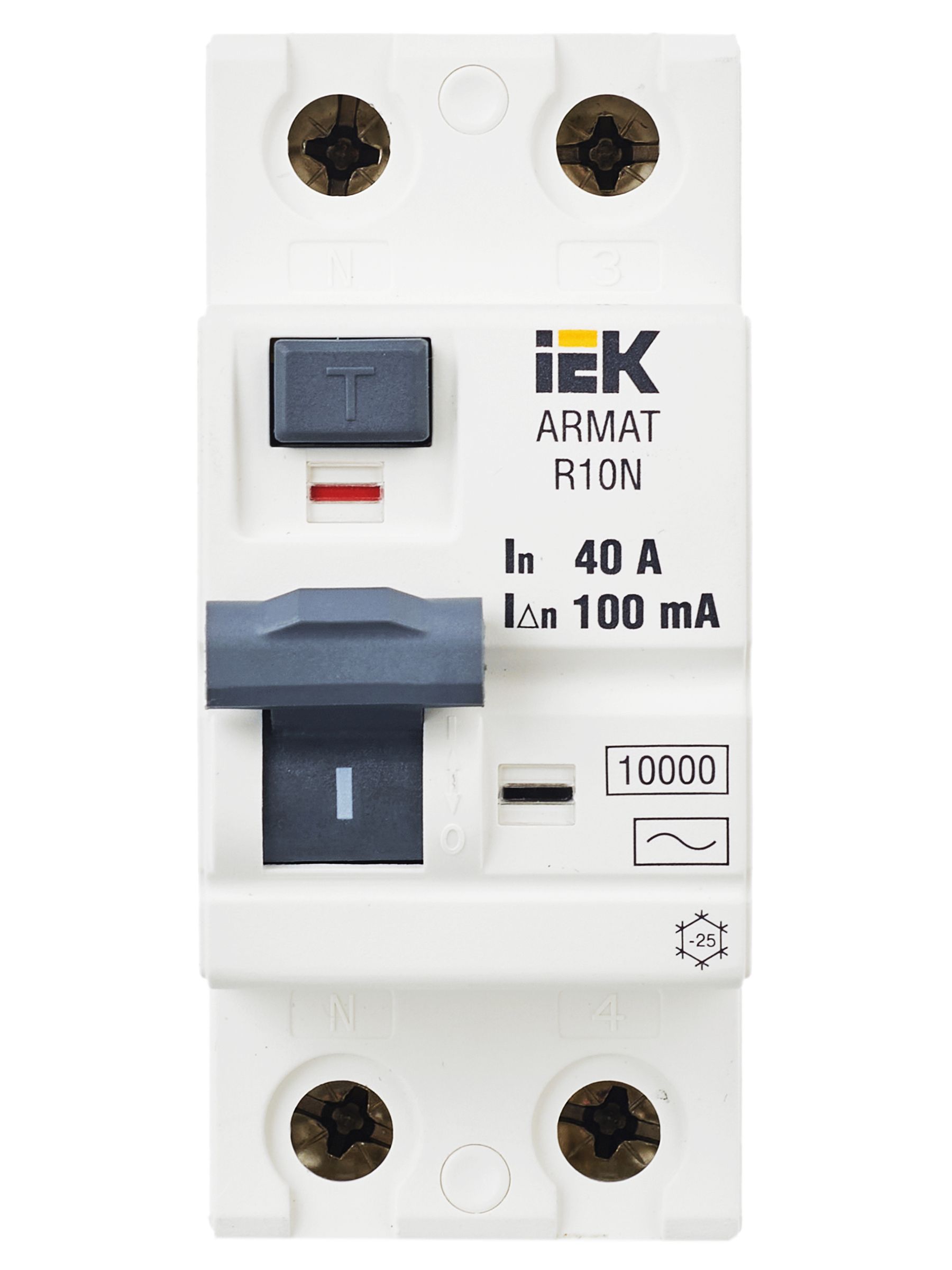 ARMAT Выключатель дифференциального тока R10N 2P 40А 100мА тип AC IEK - Фото 10