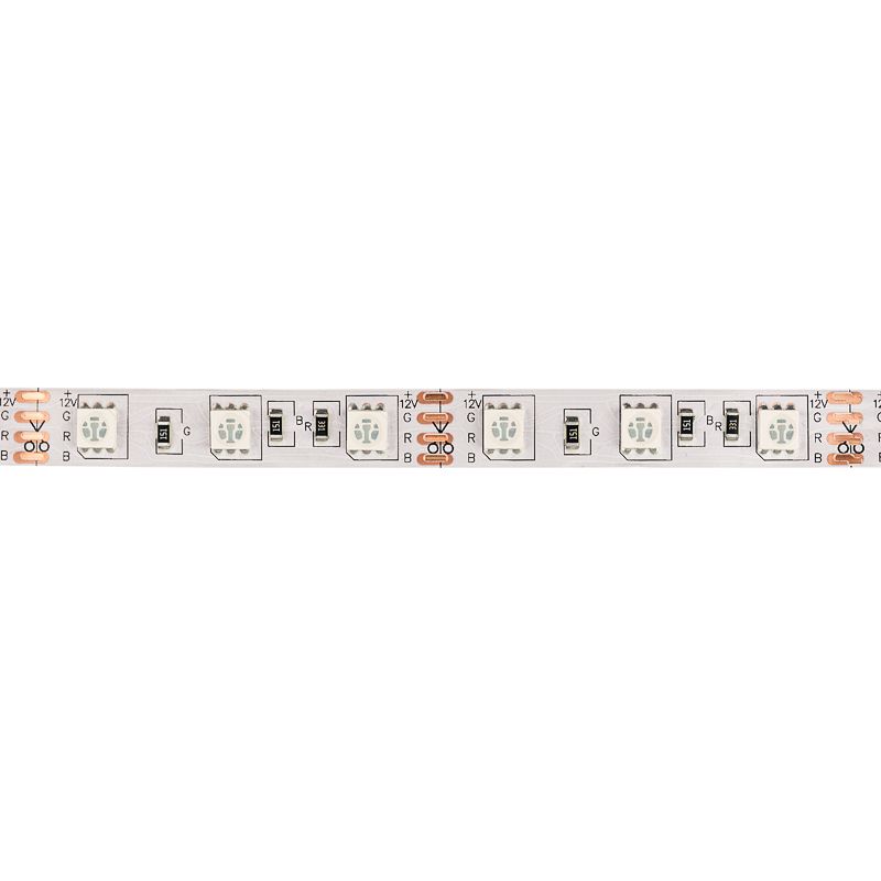 Лента светодиодная 12В, SMD5050, 14,4Вт/м, 60 LED/м, RGB, 10мм, 5м, IP20 LAMPER - Фото 2