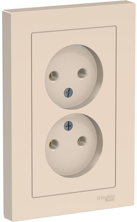 Розетка 2-м СП AtlasDesign 16А IP20 без заземл. в сборе беж. SE ATN000220